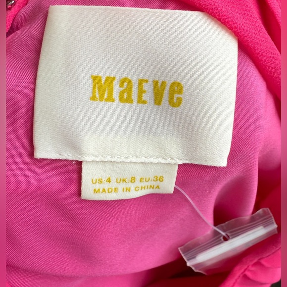 MAEVE - WOMEN'S 4 PINK ROSE SLEEVELESS ROUND NECK  PLEATED LAYERED DRESS NWT - Picture 6 of 10